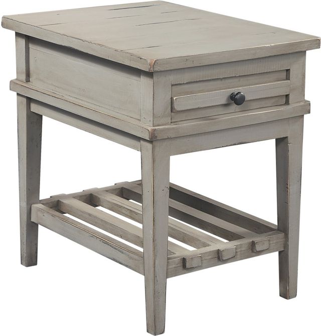 aspenhome® Reeds Farm Weathered Grey Chairside Table-0
