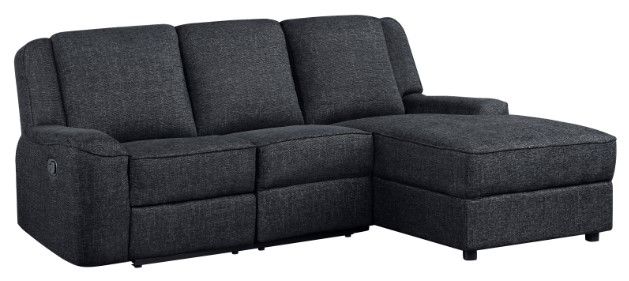 Homelegance® Monterey 2-Piece Ebony Manual Reclining Right-Arm Facing Sectional and Chaise-0