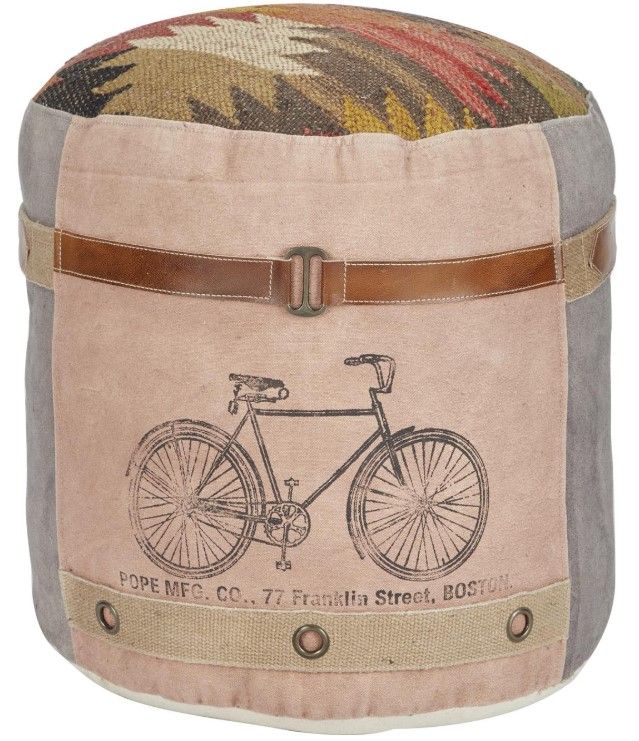 Deco Marche Multi-Colored Pouf Ottoman-1