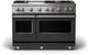 Viking® 5 Series 48" Cast Black and Stainless Steel Freestanding Double Oven Gas Range-0