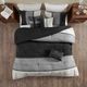 Olliix by Madison Park Palisades Black King Seven Piece Faux Suede Comforter Set-1