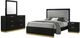 Coaster® Caraway 4-Piece Black Queen Bedroom Set-0