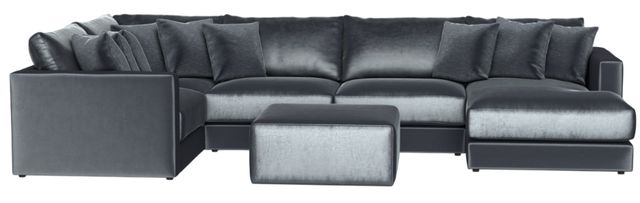 Jackson Furniture Remington 6-Piece Slate U-Shape Sectional with Ottoman-4
