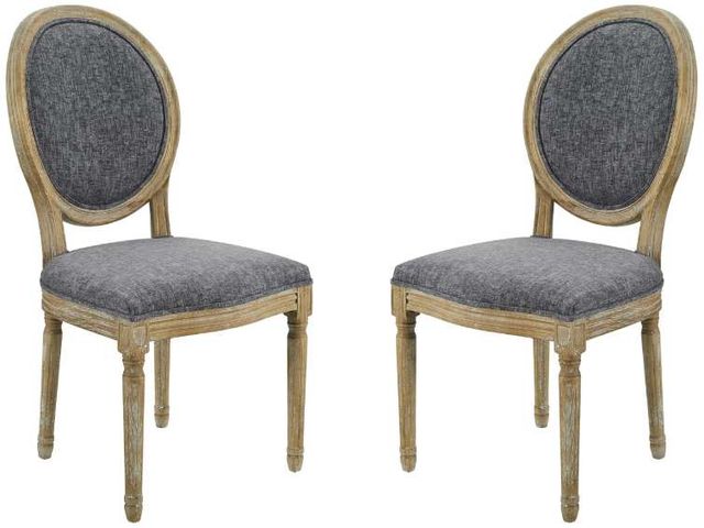 Linon Shiraz 2-Piece Brown/Charcoal Side Chair Set-1