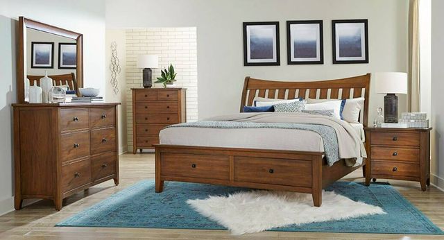 Napa Furniture Design Willows Bend Brown Eastern King Sleigh Storage Bed-3