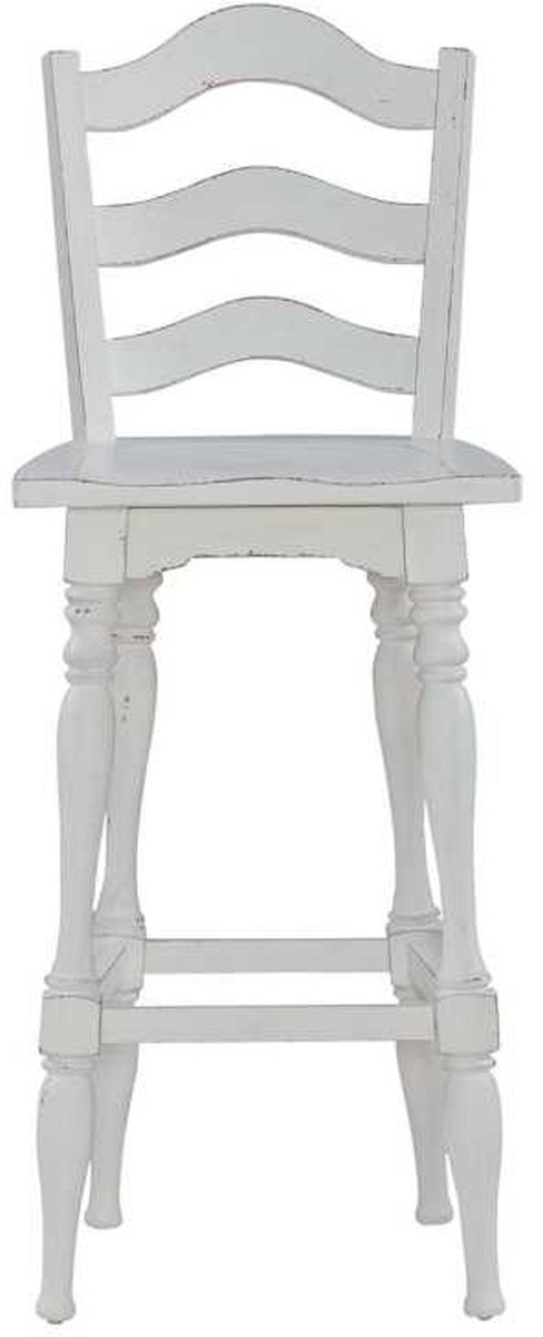 Liberty Furniture Magnolia Manor Antique White Ladderback Swivel Bar Stool-2