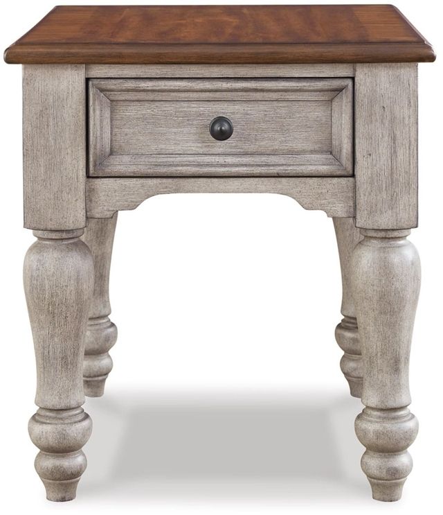 Signature Design by Ashley® Lodenbay Walnut Brown End Table with Antique Gray Turnip Legs-2