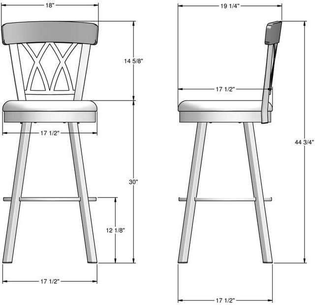 Amisco Customizable Brittany Swivel Bar Stool-1