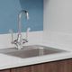 Elkay Chrome Single Hole Concealed Deck Faucet with 4" Gooseneck Spout and 4" Wristblade Handles-1
