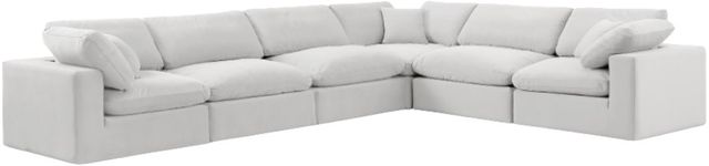 Meridian Furniture Comfy 6-Piece Cream L-Shape Sectional-0