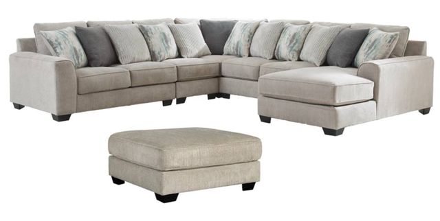 Benchcraft® Ardsley 2-Piece Pewter Sectional with Ottoman-0