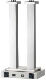 Cal® Lighting & Accessories Brushed Steel Desk Lamp-1