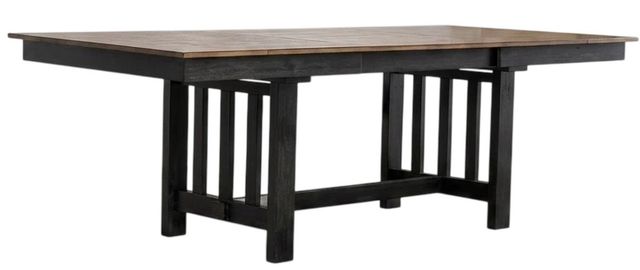New Classic® Home Furnishings Harrisburg Brown Dining Table with Charcoal Base-0