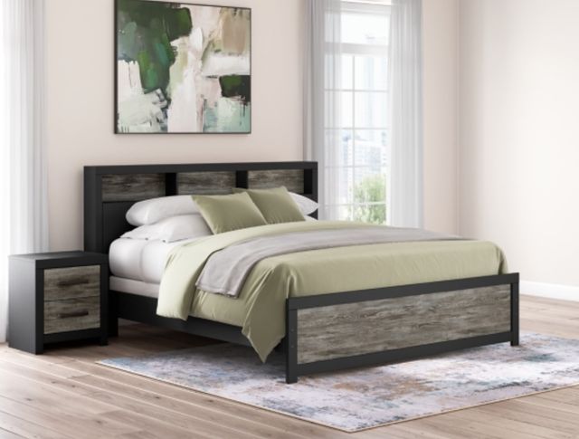 Signature Design by Ashley® Jonnifer Black/Gray King Bookcase Panel Bed-1