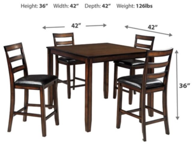 Signature Design by Ashley® Coviar 5-Piece Brown Counter Height Dining Set-1