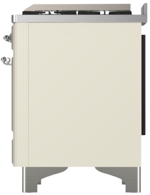 Ilve® Majestic III 36" Antique White Pro Style Dual Fuel Natural Gas Range with Solid Door and Chrome Trim-3