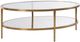 Decor-Rest® Furniture LTD Belair Glass Top Coffee Table with Brass Base-0