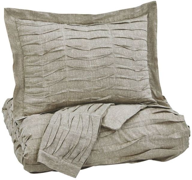 Signature Design by Ashley® Voltos 3-Piece Brown Queen Duvet Cover Set-1