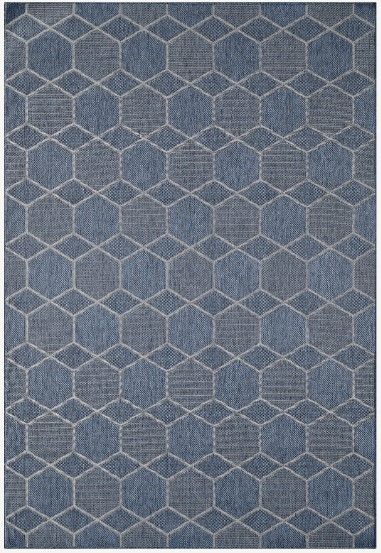 KAS Rugs Provo Blue Geo 5'x8' Area Rug-0