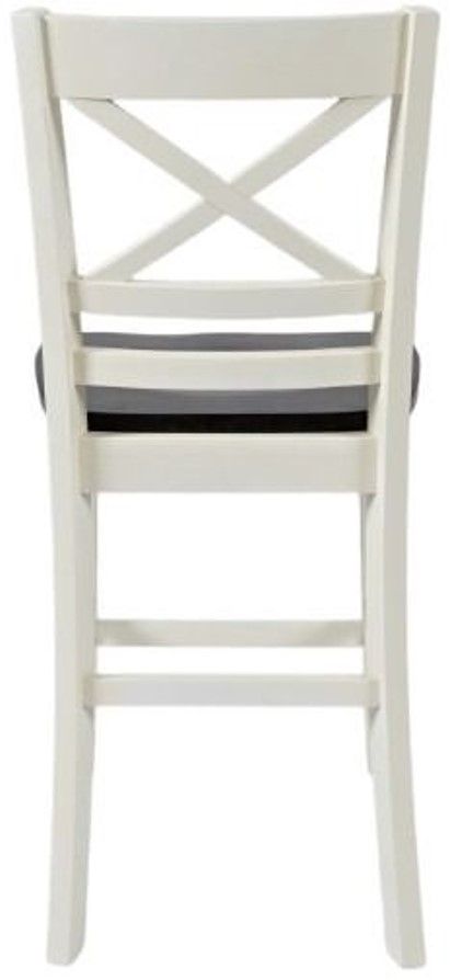 Jofran Inc. Asbury Park Autumn Brown/White X-Back Counter Stool-3
