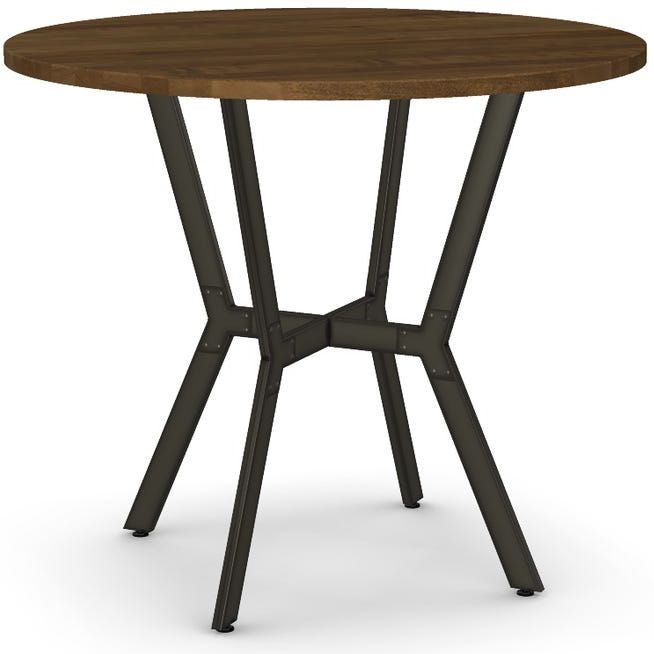Table ronde 4 pieds sabres Caille, réalisée en erisier assif de style Louis Philippe DIA.120