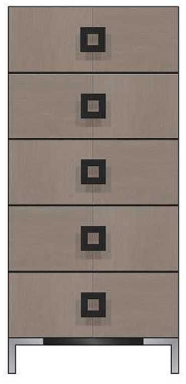 Country View Woodworking Customizable American Modern 24" Square Black 5-Drawer Metal Legs Chest-0