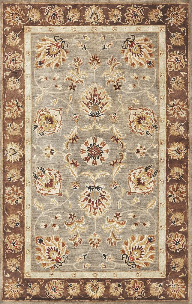 KAS Rugs Syriana Grey/Mocha Mahal 5'x8' Rug-0