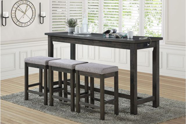 Mazin Furniture Connected 4-Piece Gray Counter Height Dining Set-1