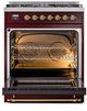 Ilve® Nostalgie II Series 30" Burgundy Pro Style Dual Fuel Range-3