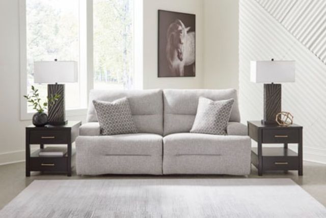 Signature Design by Ashley® Acklen Place 2-Piece Pewter Power Reclining Sectional Loveseat-1