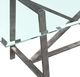 Bassett Mirror Ross Glass Top Dining Table with Pewter Base-3