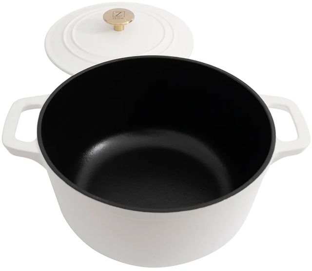 ZLINE 5-Piece White Matte Enameled Cast Iron Cookware Set-4