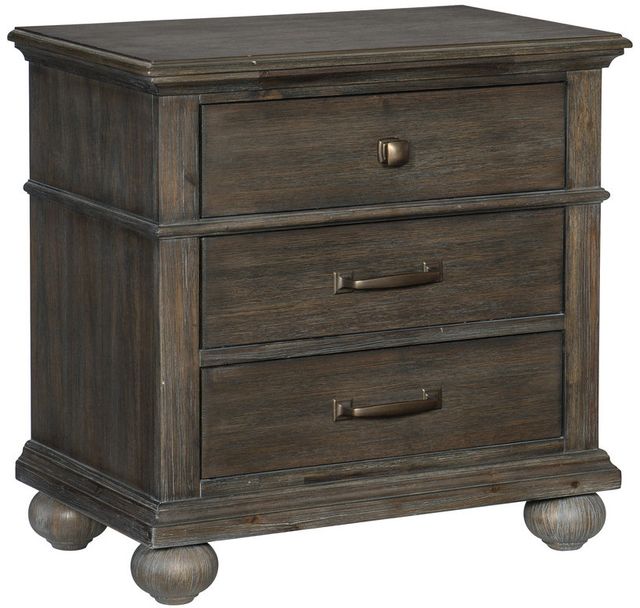 Mazin Furniture Motsinger Wire-Brushed Rustic Brown Nightstand-1
