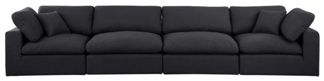 Meridian Furniture Comfy 4-Piece Black Modular Sofa-1