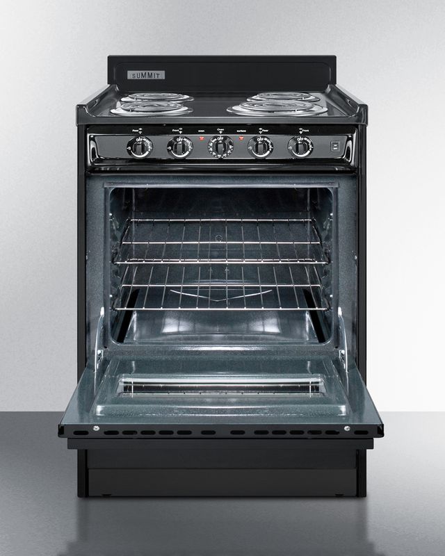 Summit® 24" Black Freestanding Electric Range-3