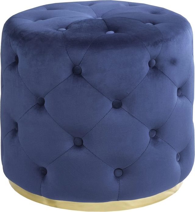 Brassex Inc. Navy Tufted Ottoman-0