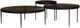 Four Hands Yoko 3-Piece Smoked Brown Cast Glass Top Nesting Table with Matte Black Base Set-0