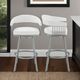 Armen Living Chelsea Silver/White Swivel Counter Stool-2