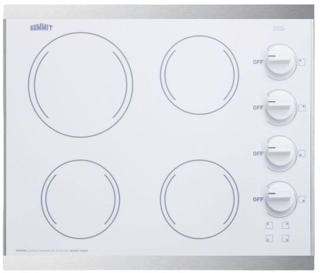 Summit® 24" White Electric Cooktop -0