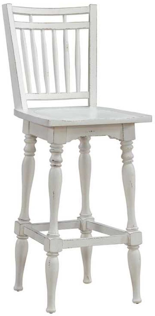 Liberty Furniture Magnolia Manor Antique White Spindle Back Swivel Bar Stool-0
