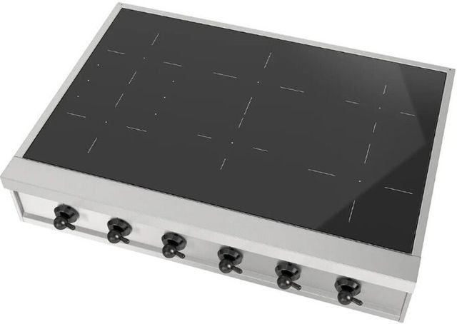 Ilve Nostalgie II 36” Stainless Steel Induction Rangetop with 6 Elements and Burnished Trim-3