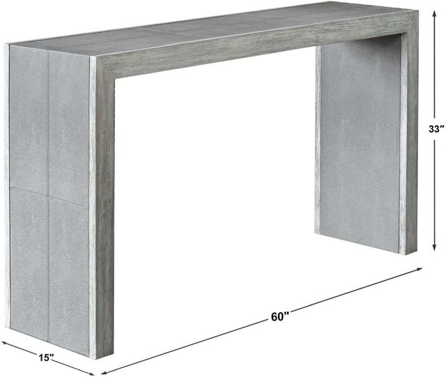 Uttermost® Aerina Light Gray Console Table with Aged White Accents-2