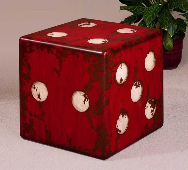 Uttermost® Dice Burnt Red Accent Table-1