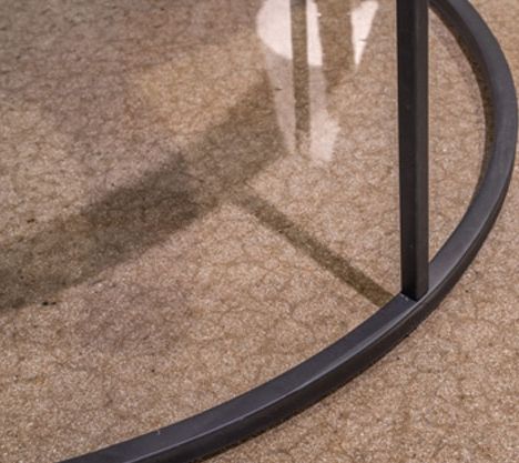 Signature Design by Ashley® Noraluna Glass Top Round Cocktail Table with Matte Black Base-2