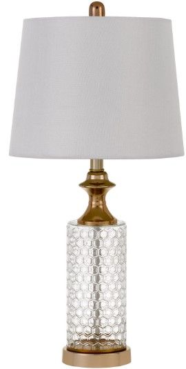 Cal® Lighting & Accessories Breda 2-Piece White Glass Table Lamp Set-1