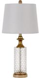 Cal® Lighting & Accessories Breda 2-Piece White Glass Table Lamp Set-1