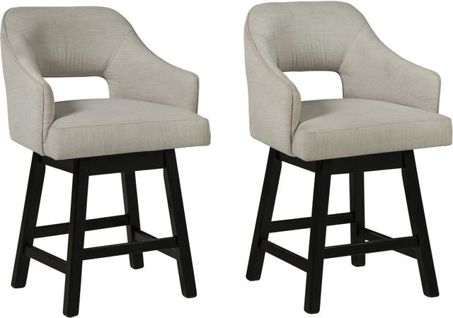 Signature Design by Ashley® Tallenger Brown/Linen Upholstered Swivel Bar Stool -3