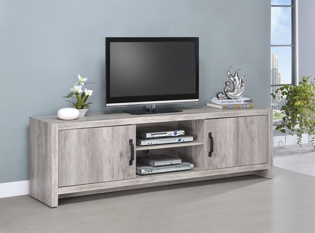 Coaster® Burke Grey Driftwood 2-Door TV Console-5
