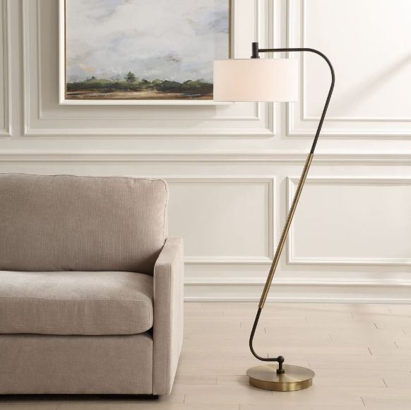 Uttermost® Irwin Antique Brass Floor Lamp-2