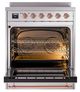 Ilve® Nostalgie II Noblesse 30'' Stainless Steel Pro Style Induction Range with Copper Trim-2